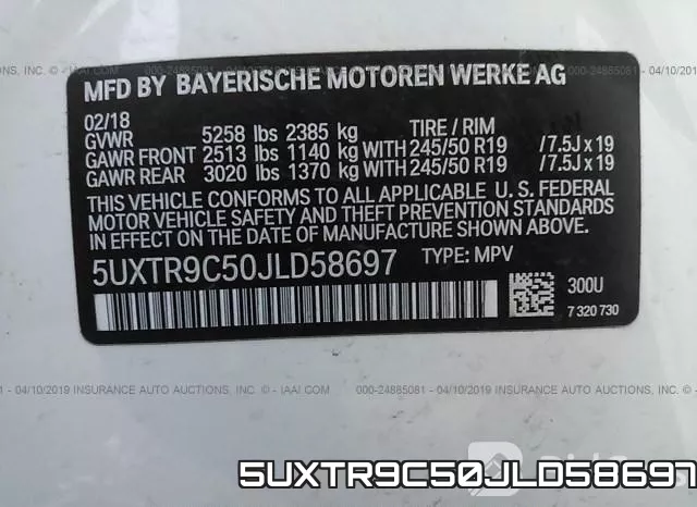 5UXTR9C50JLD58697 фото 9