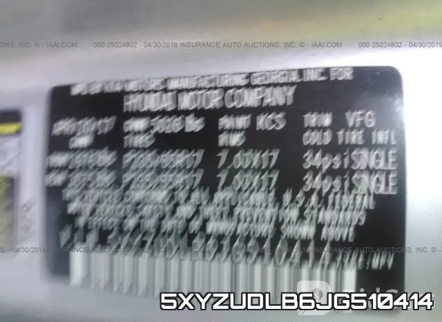 5XYZUDLB6JG510414 фото 10