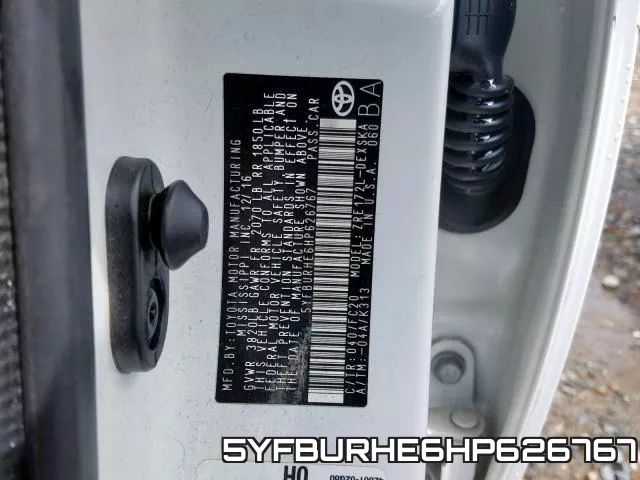 5YFBURHE6HP626767 фото 2