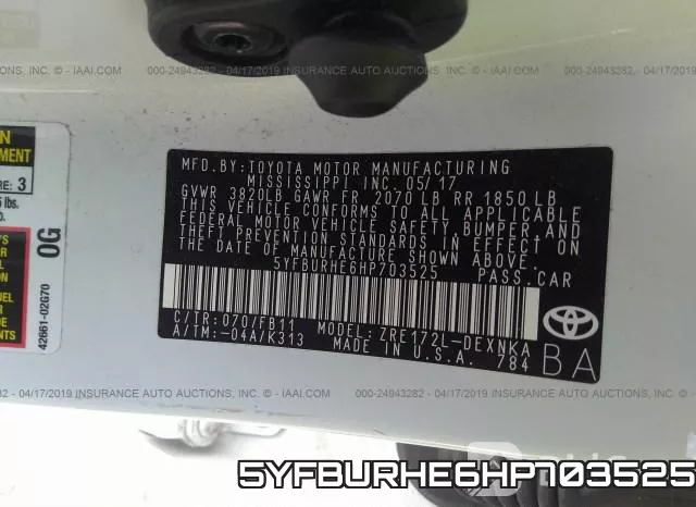 5YFBURHE6HP703525 фото 10