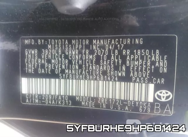 5YFBURHE9HP681424 фото 10