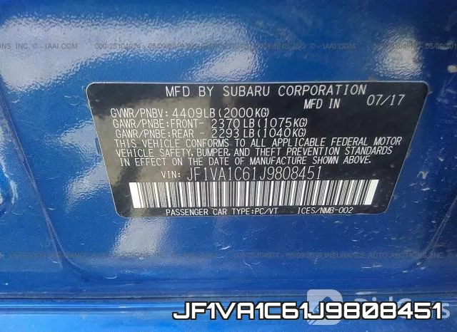 JF1VA1C61J9808451 фото 9