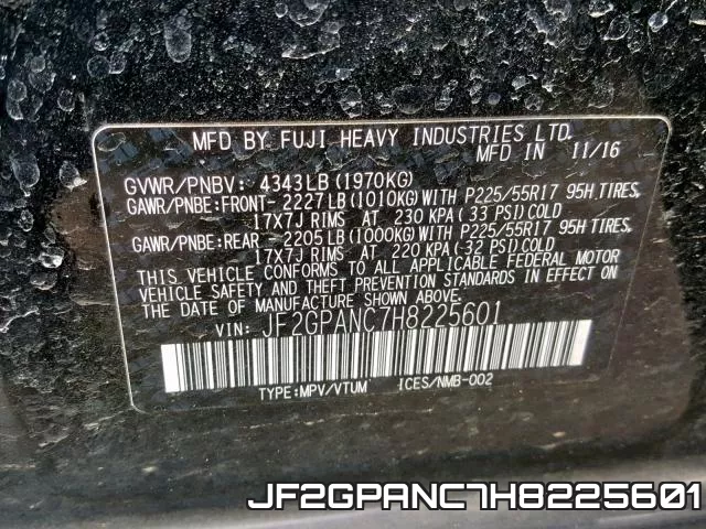 JF2GPANC7H8225601 фото 2