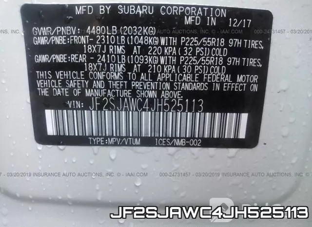 JF2SJAWC4JH525113 фото 10