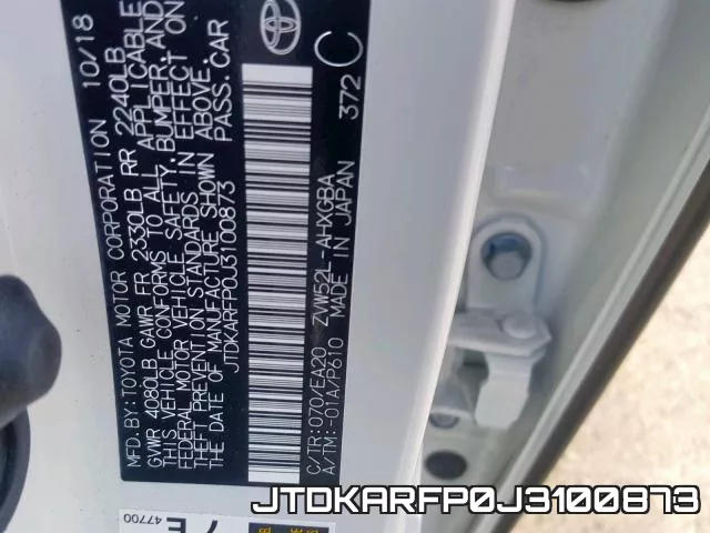 JTDKARFP0J3100873 фото 2
