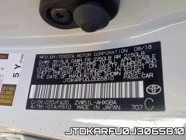 JTDKARFU0J3065810 фото 2