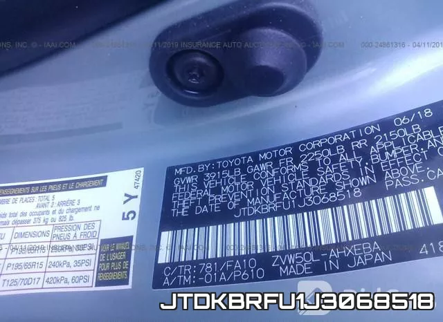 JTDKBRFU1J3068518 фото 10