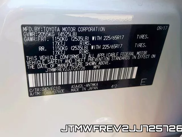 JTMWFREV2JJ725726 фото 2