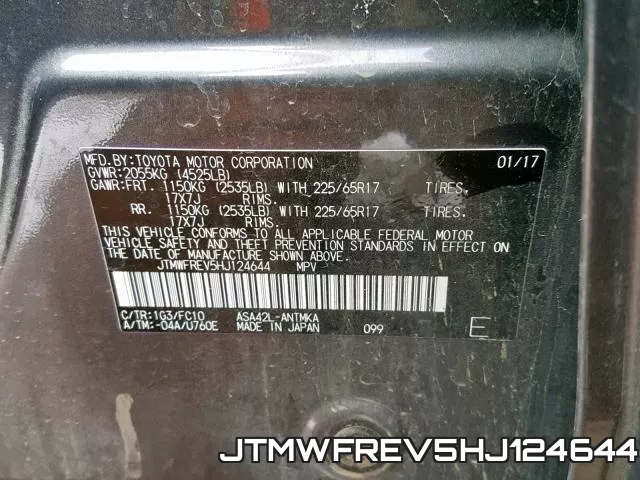 JTMWFREV5HJ124644 фото 2