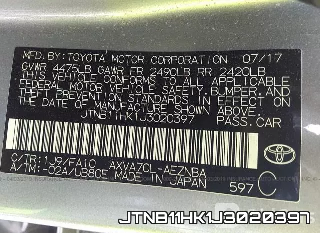 JTNB11HK1J3020397 фото 10