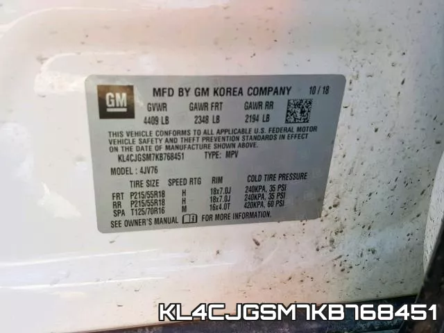 KL4CJGSM7KB768451 фото 2