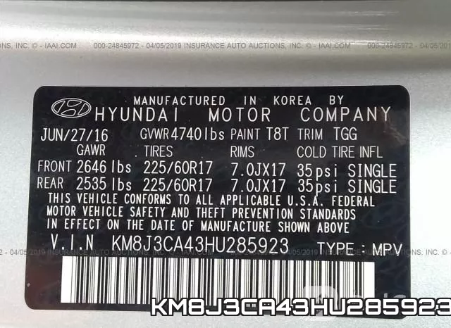 KM8J3CA43HU285923 фото 10
