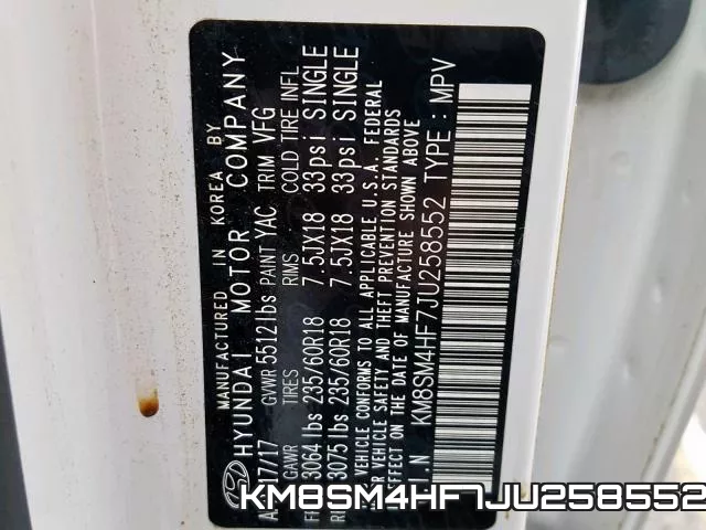 KM8SM4HF7JU258552 фото 2