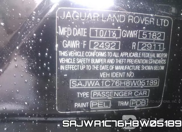 SAJWA1C76H8W05189 фото 10