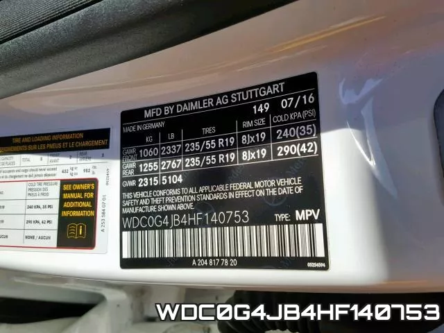 WDC0G4JB4HF140753 фото 2