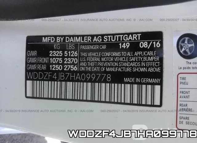 WDDZF4JB7HA099778 фото 10