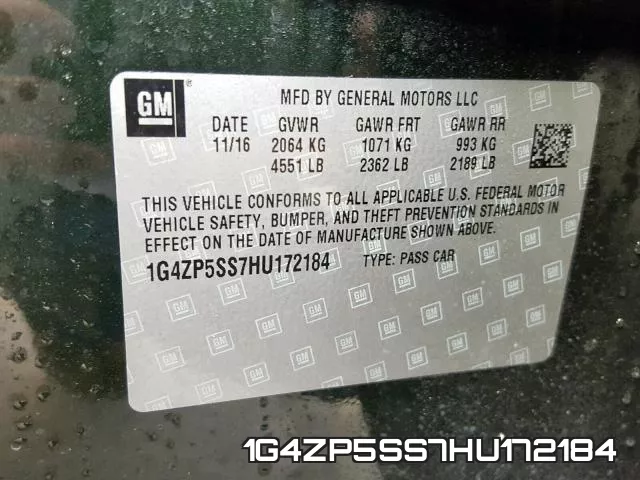 1G4ZP5SS7HU172184 фото 2