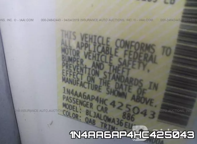 1N4AA6AP4HC425043 фото 10