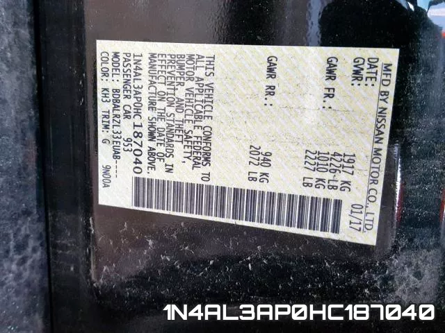 1N4AL3AP0HC187040 фото 2