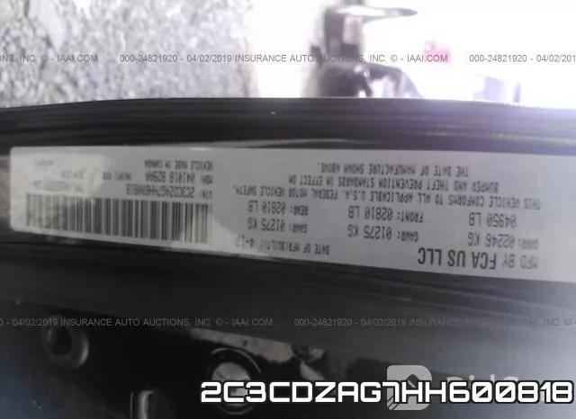 2C3CDZAG7HH600818 фото 10