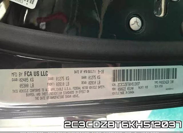 2C3CDZBT6KH512037 фото 9