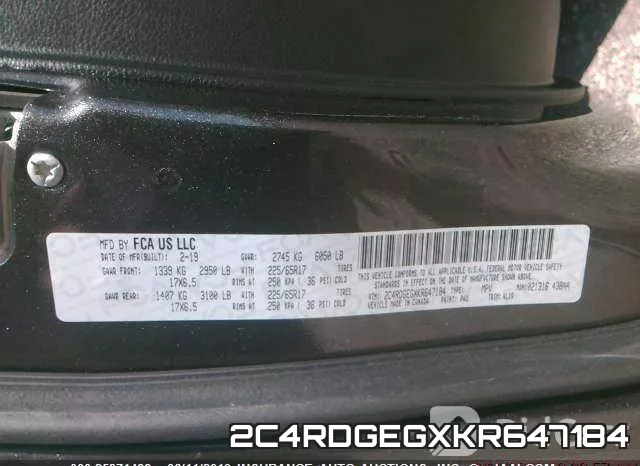 2C4RDGEGXKR647184 фото 10
