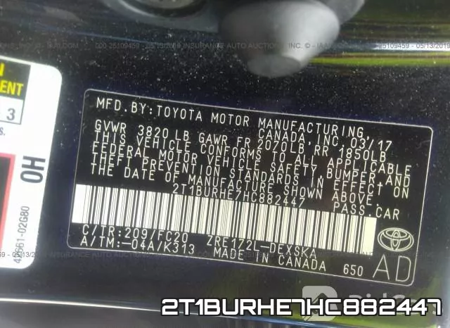 2T1BURHE7HC882447 фото 9