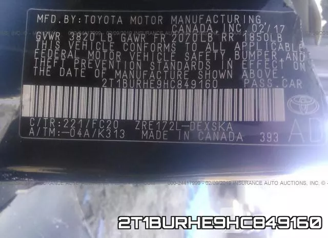 2T1BURHE9HC849160 фото 10