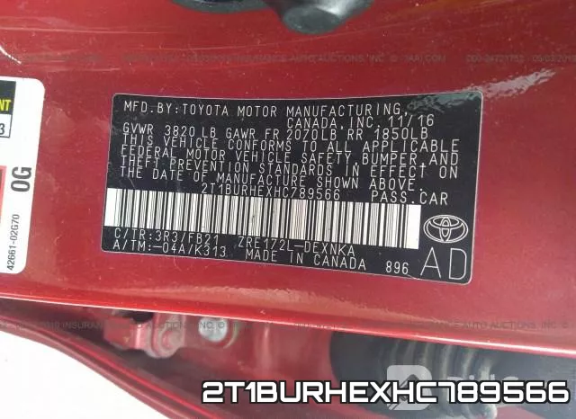2T1BURHEXHC789566 фото 10