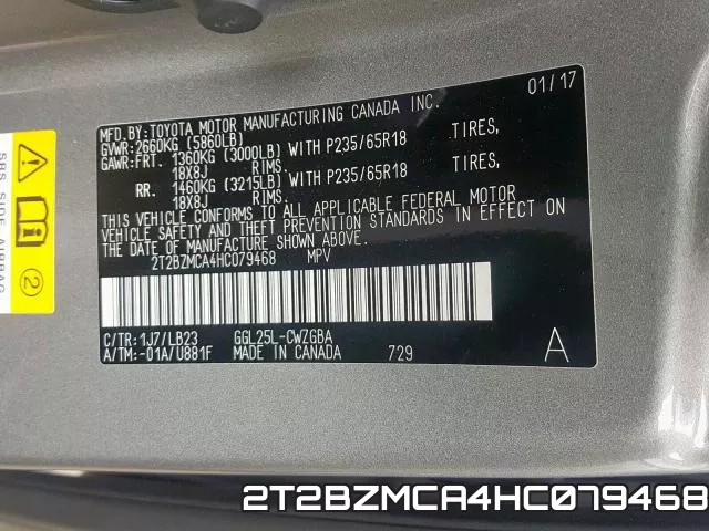 2T2BZMCA4HC079468 фото 2