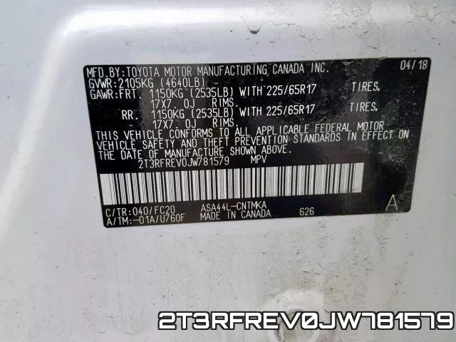 2T3RFREV0JW781579 фото 2