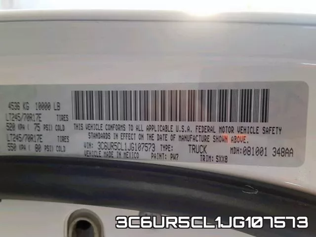 3C6UR5CL1JG107573 фото 2