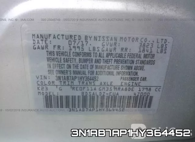 3N1AB7AP1HY364452 фото 10