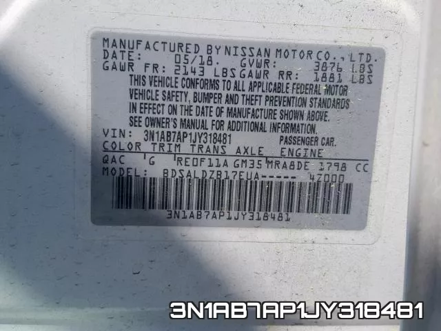 3N1AB7AP1JY318481 фото 2