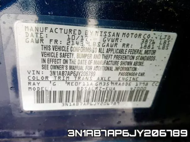 3N1AB7AP6JY206789 фото 2