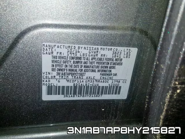 3N1AB7AP8HY215827 фото 2