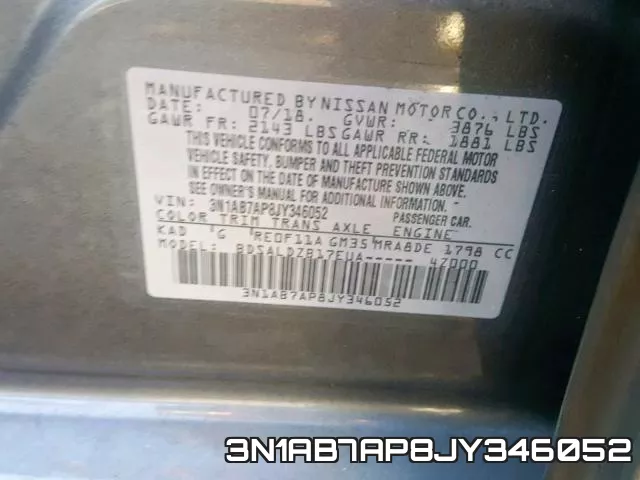 3N1AB7AP8JY346052 фото 2