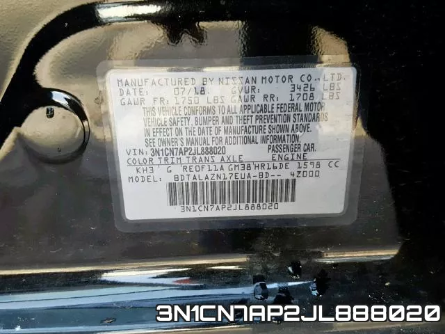 3N1CN7AP2JL888020 фото 2