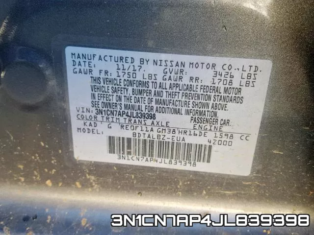3N1CN7AP4JL839398 фото 2