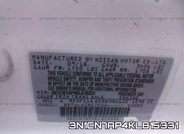 3N1CN7AP4KL815331 фото 9