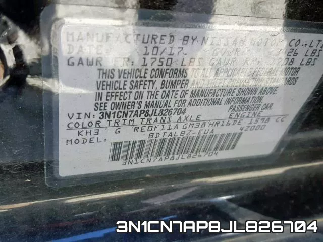 3N1CN7AP8JL826704 фото 2