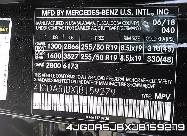 4JGDA5JBXJB159279 фото 10