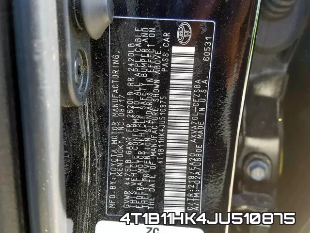 4T1B11HK4JU510875 фото 2