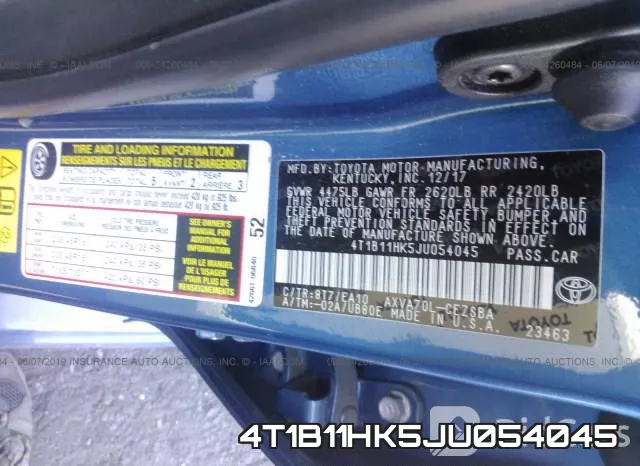 4T1B11HK5JU054045 фото 10