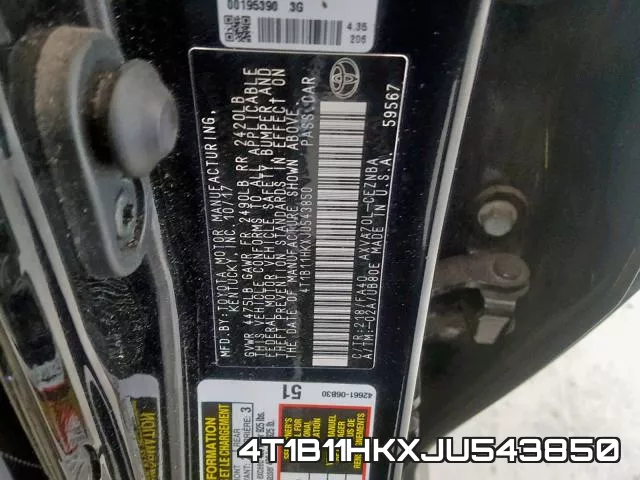4T1B11HKXJU543850 фото 2