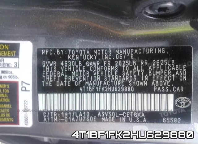 4T1BF1FK2HU629880 фото 10