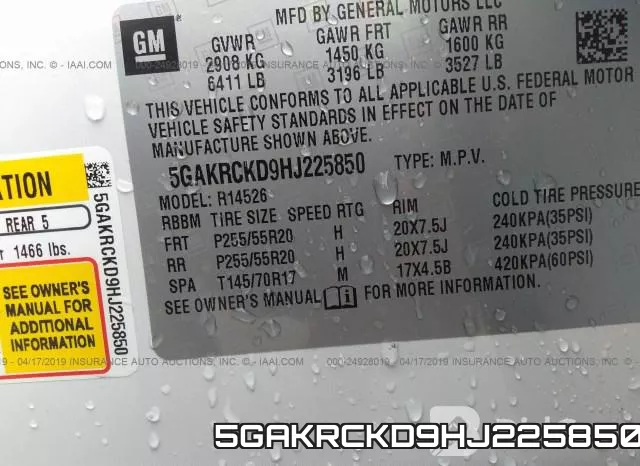 5GAKRCKD9HJ225850 фото 9