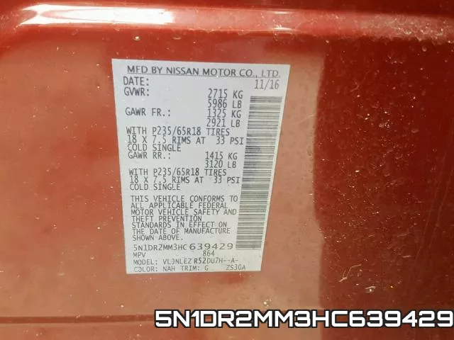 5N1DR2MM3HC639429 фото 2