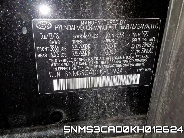 5NMS3CAD0KH012624 фото 2