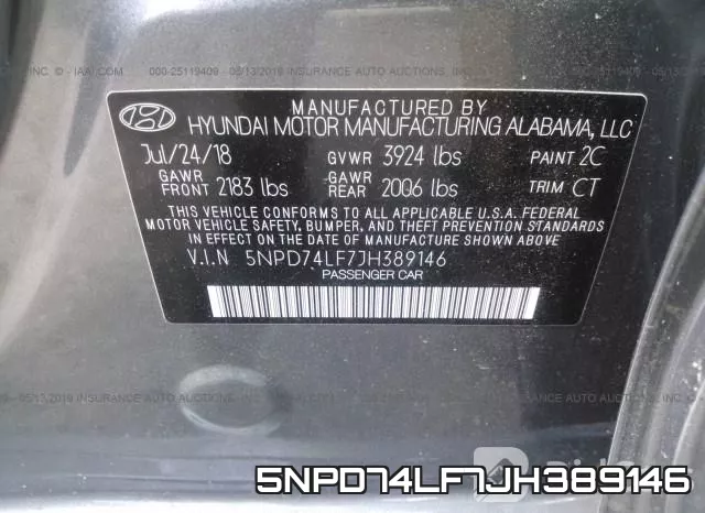 5NPD74LF7JH389146 фото 10